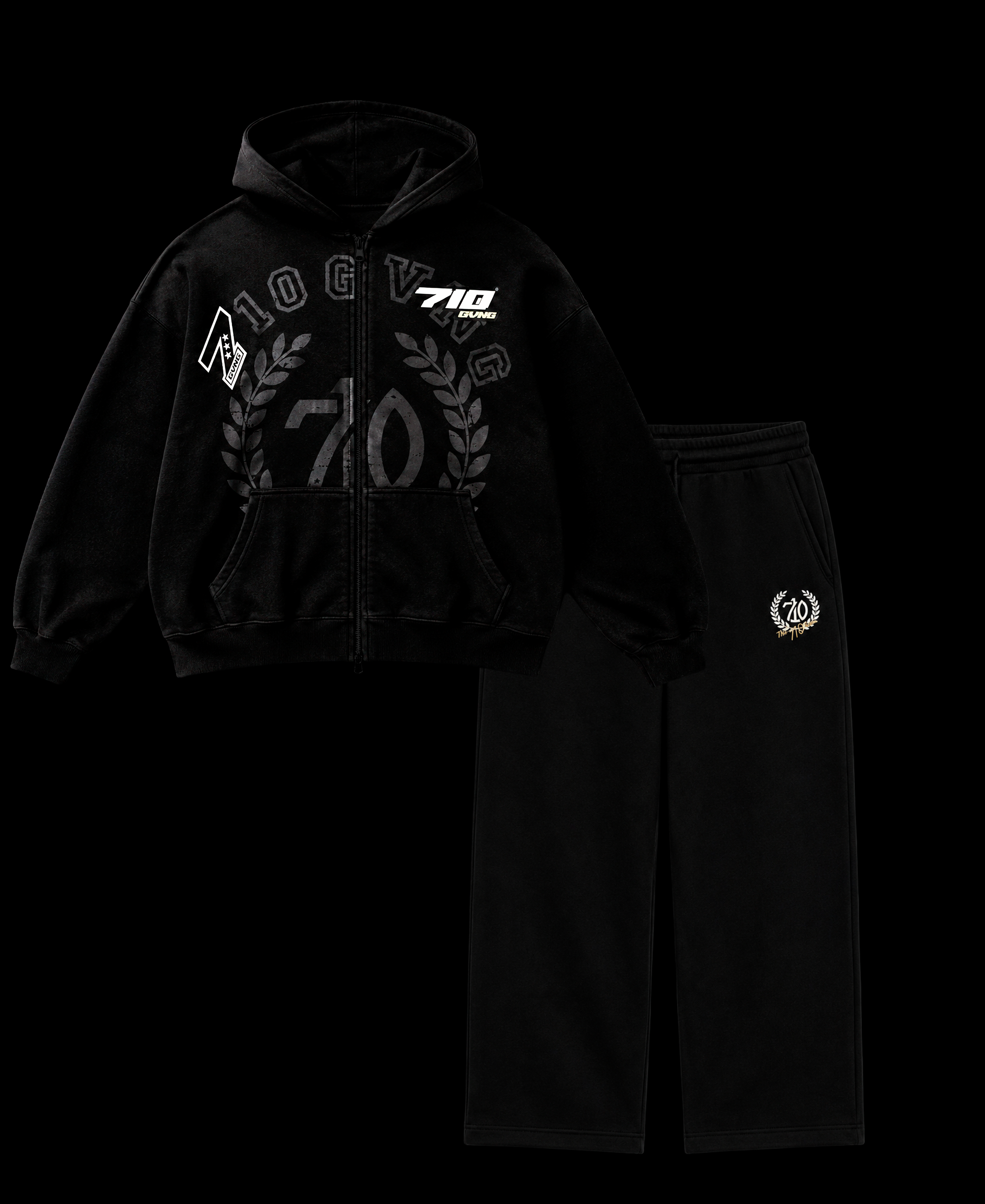 CONJUNTO MOLETOM “SCUDERIA” COR PRETO