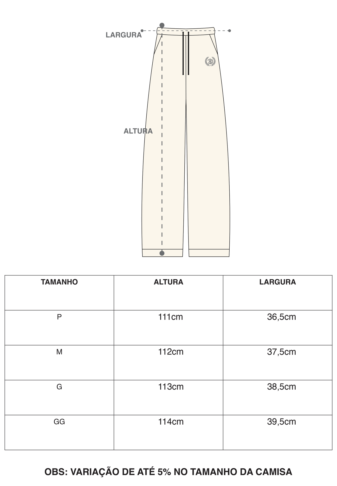 Tabela de medidas