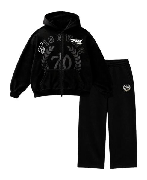 CONJUNTO MOLETOM “SCUDERIA” COR PRETO
